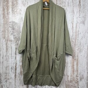 Athleta Cardigan Size 1XL/2XLGreen Ethereal Cocoon Wrap Open Front Long Sleeve‎